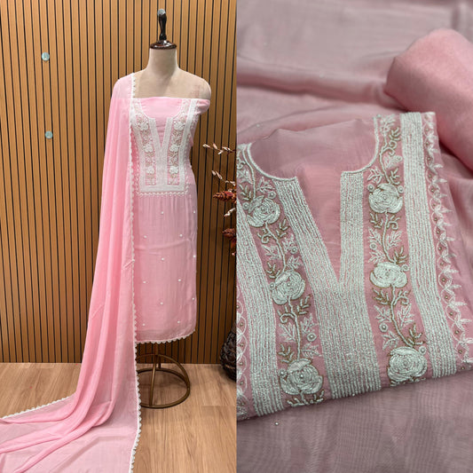 Add a touch of grace to your wardrobe with this elegant unstitched suit