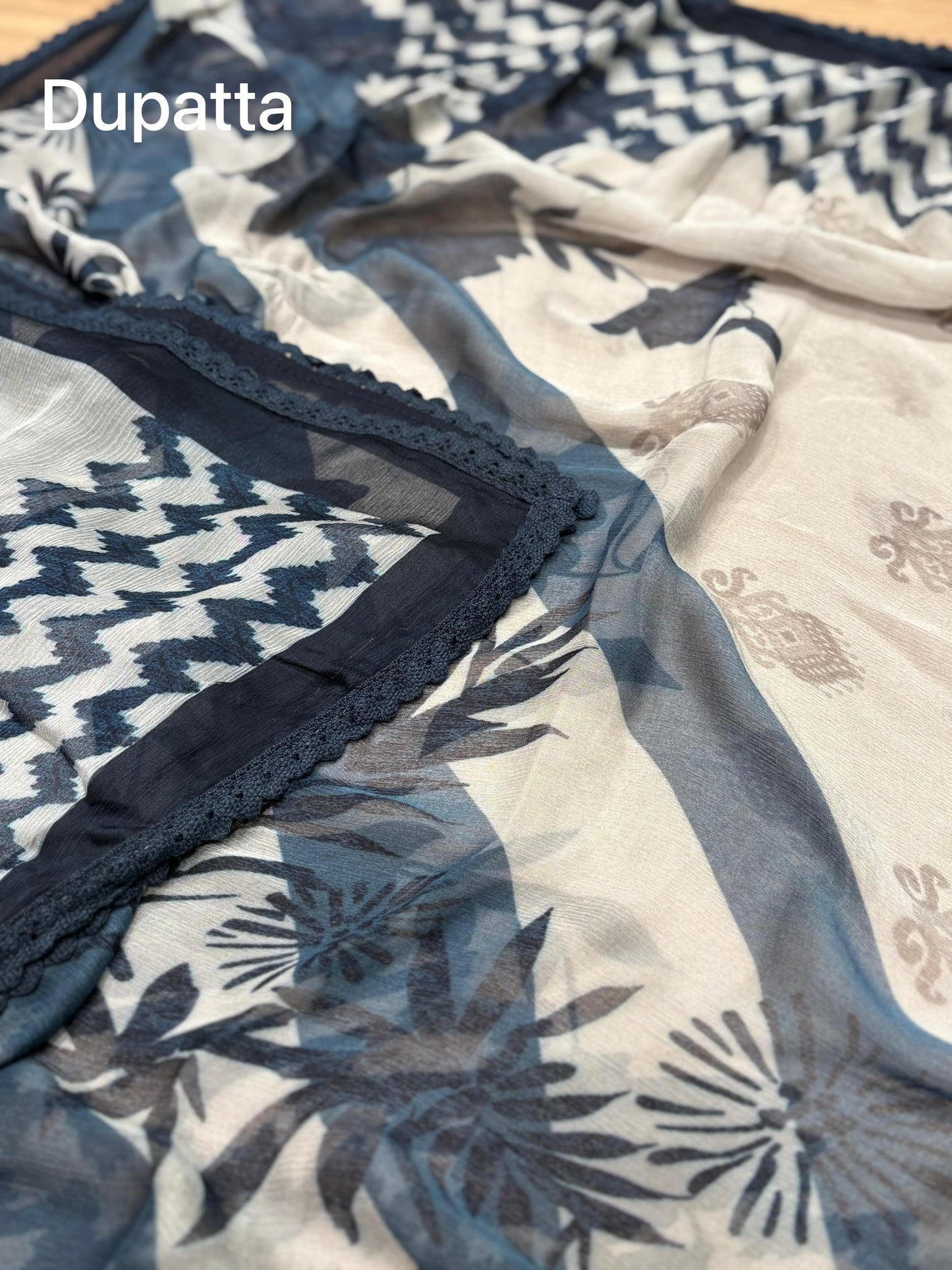 Unstitched Designer Suit Set Fabric Details & Work