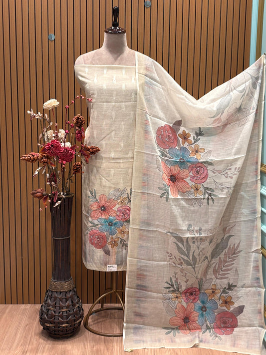 Graceful note print with subtle weaving patterns