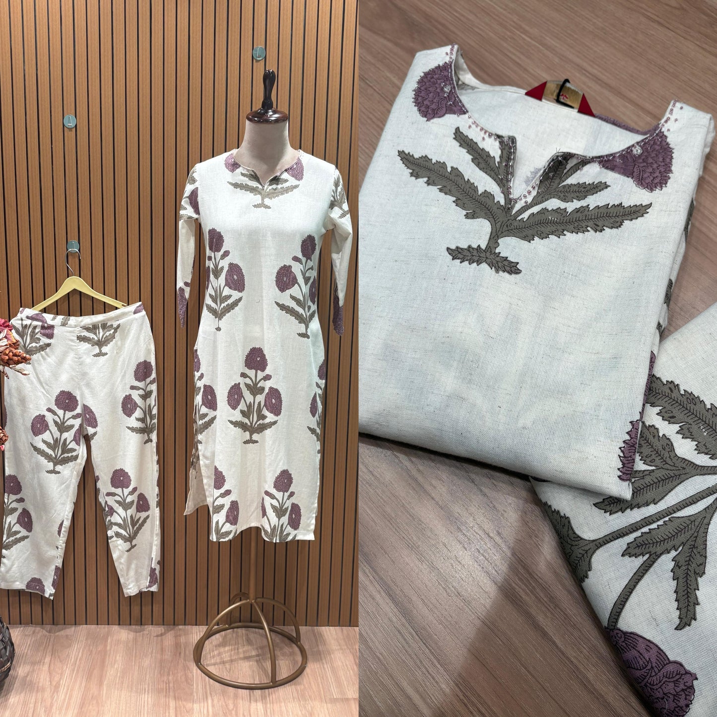 Breathe elegance in every step with our floral block print