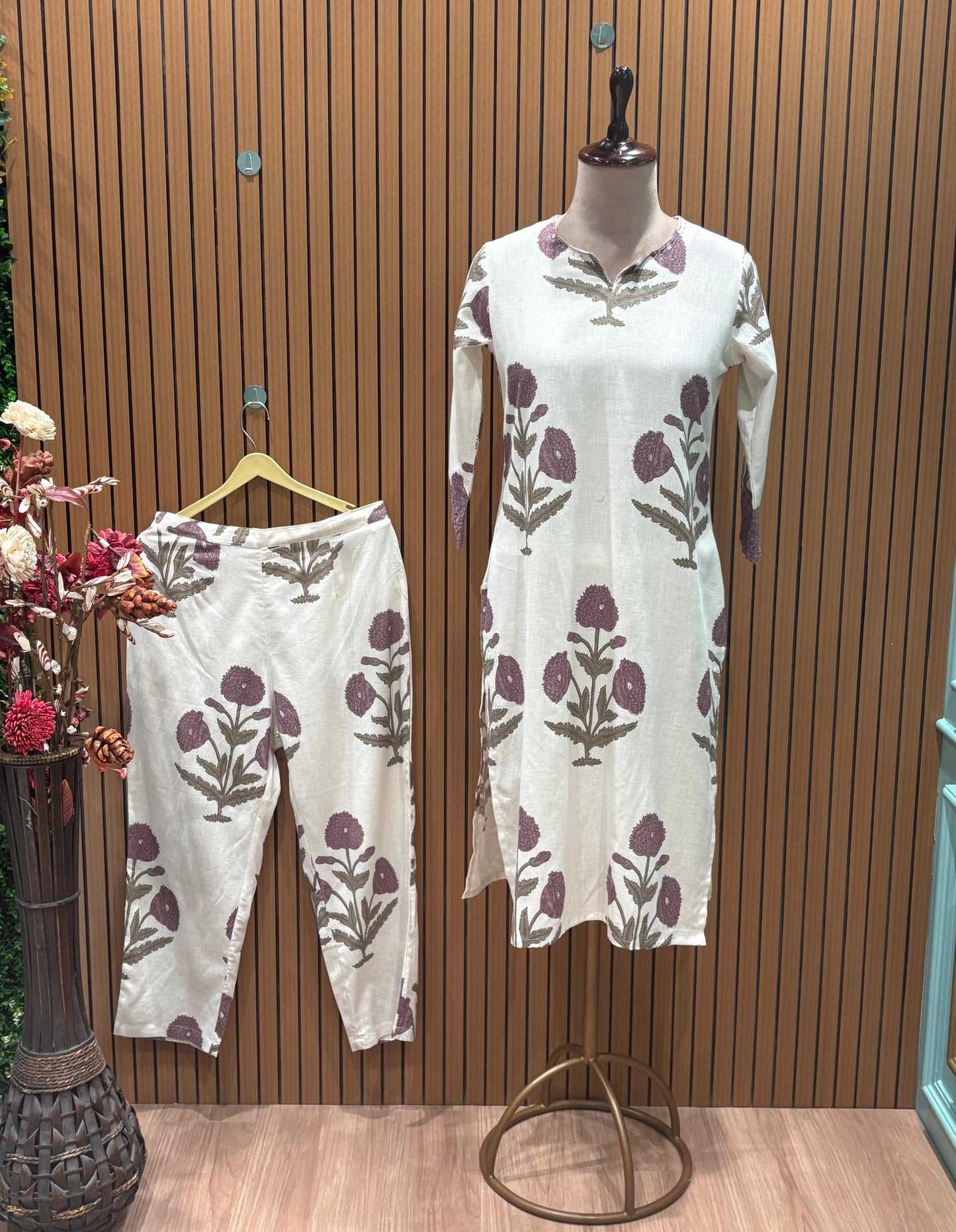 Breathe elegance in every step with our floral block print