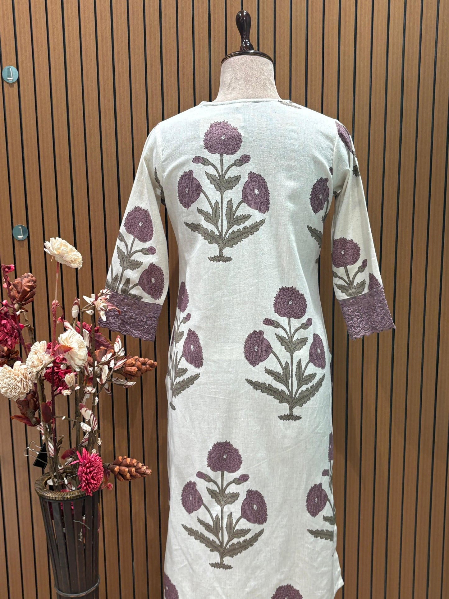 Breathe elegance in every step with our floral block print