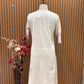 Stylish, and breathable in our off-white cotton kurta
