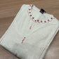 Stylish, and breathable in our off-white cotton kurta