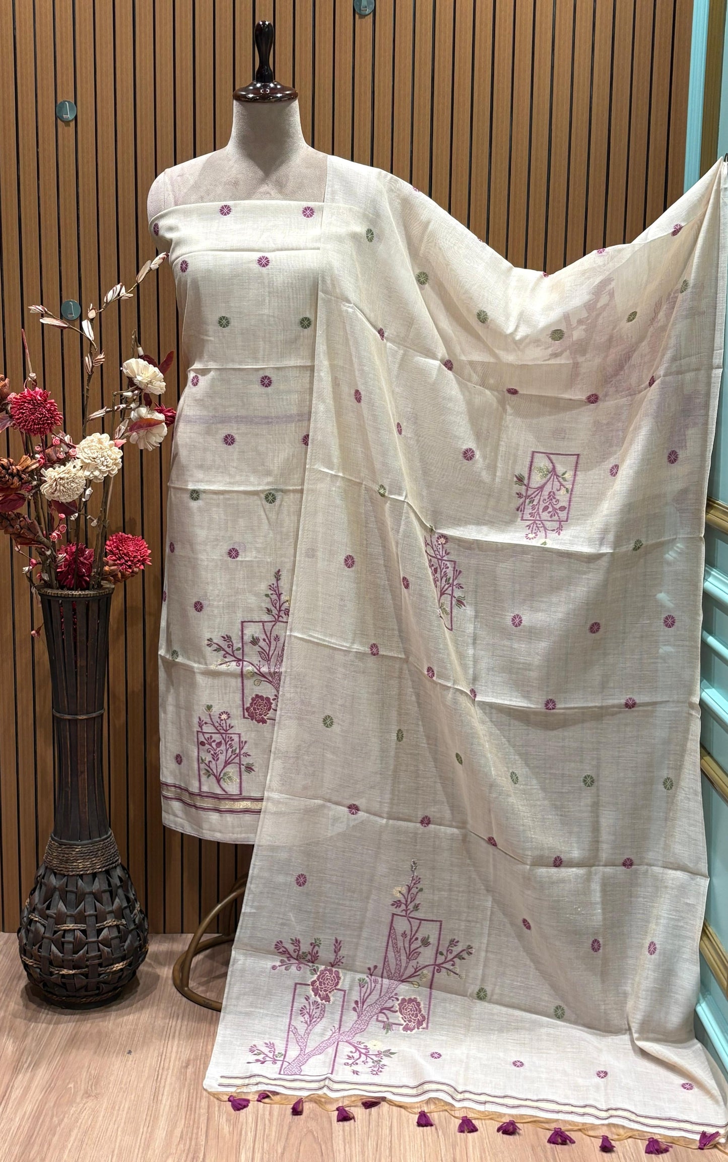 Experience timeless elegance with our unstitched suit fabric