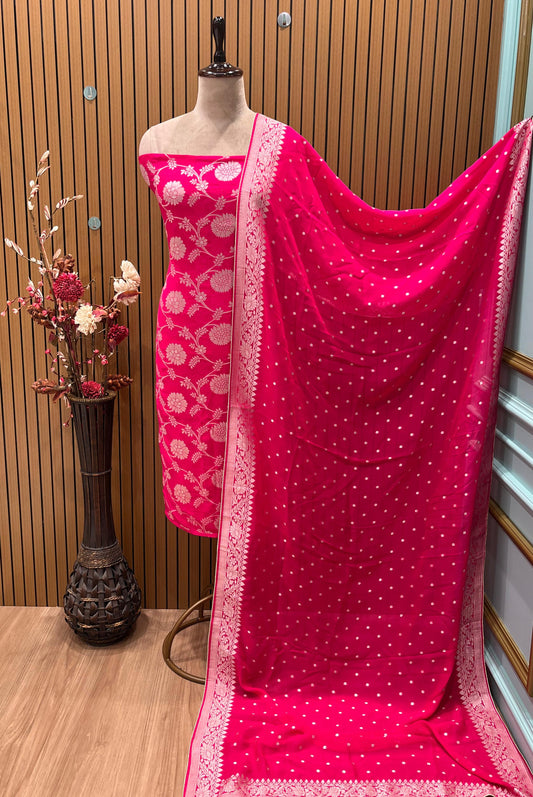 Georgette with Khaddi Weaving & Bordered Dupatta