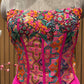 Corset Blouse with Fuchsia Lycra draped Saree