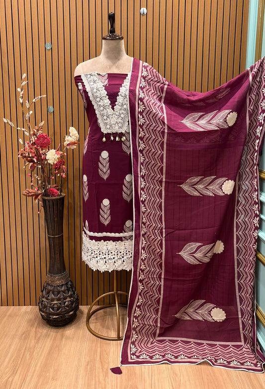 Top Fabric: Pure Cotton with Corsica Lace Work