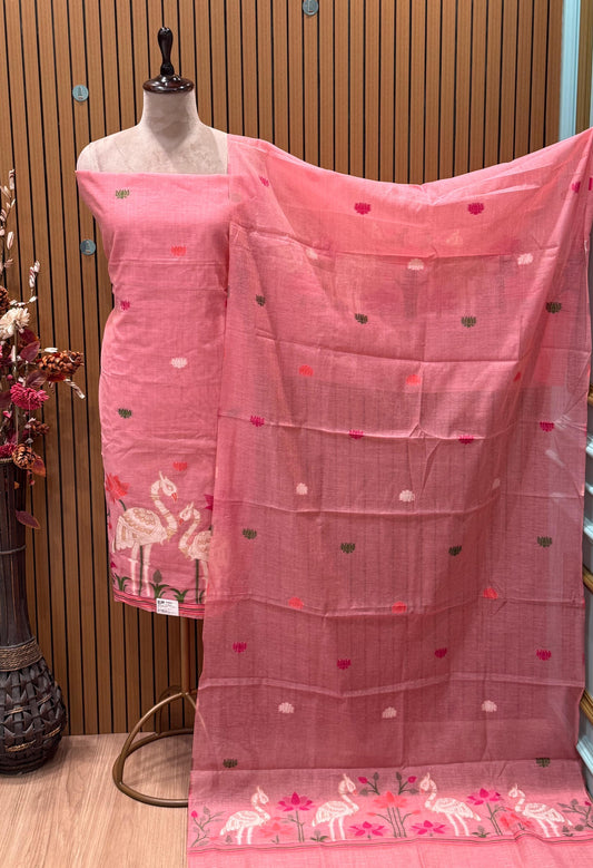 Elegant pure cotton kurti set featuring intricate mirror work