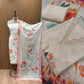 Unstitched Muslin Cotton Suit Set with Pearl & Sequence Work