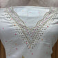 Unstitched Muslin Cotton Suit Set with Pearl & Sequence Work