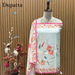Unstitched Muslin Cotton Suit Set with Pearl & Sequence Work