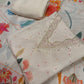 Unstitched Muslin Cotton Suit Set with Pearl & Sequence Work