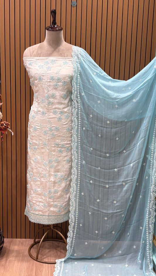Unstitched Suit Set – Elegant Crepe & Chiffon Blend