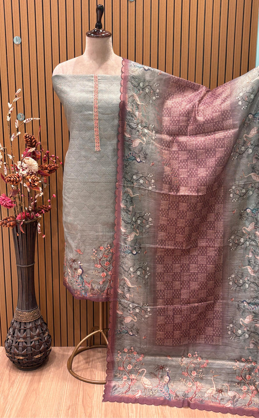 Elegant unstitched suit set crafted in premium South linen