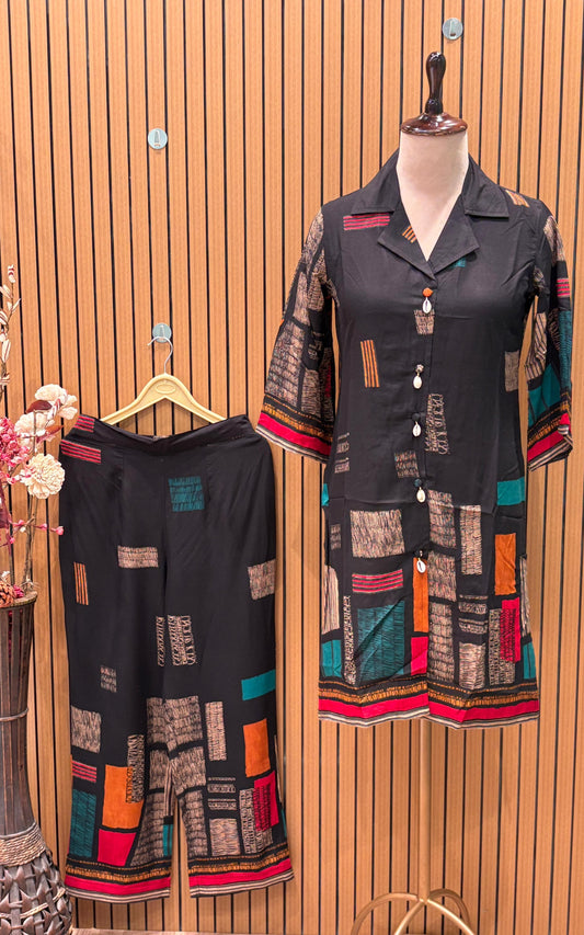 Refresh your wardrobe with our cotton kurti pant set featuring tassel print