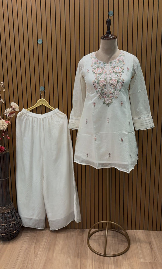 Make a statement with our short kurti and plazzo set