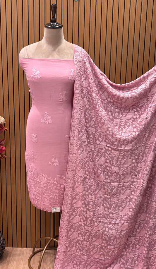Step into timeless elegance with our unstitched Georgette suit