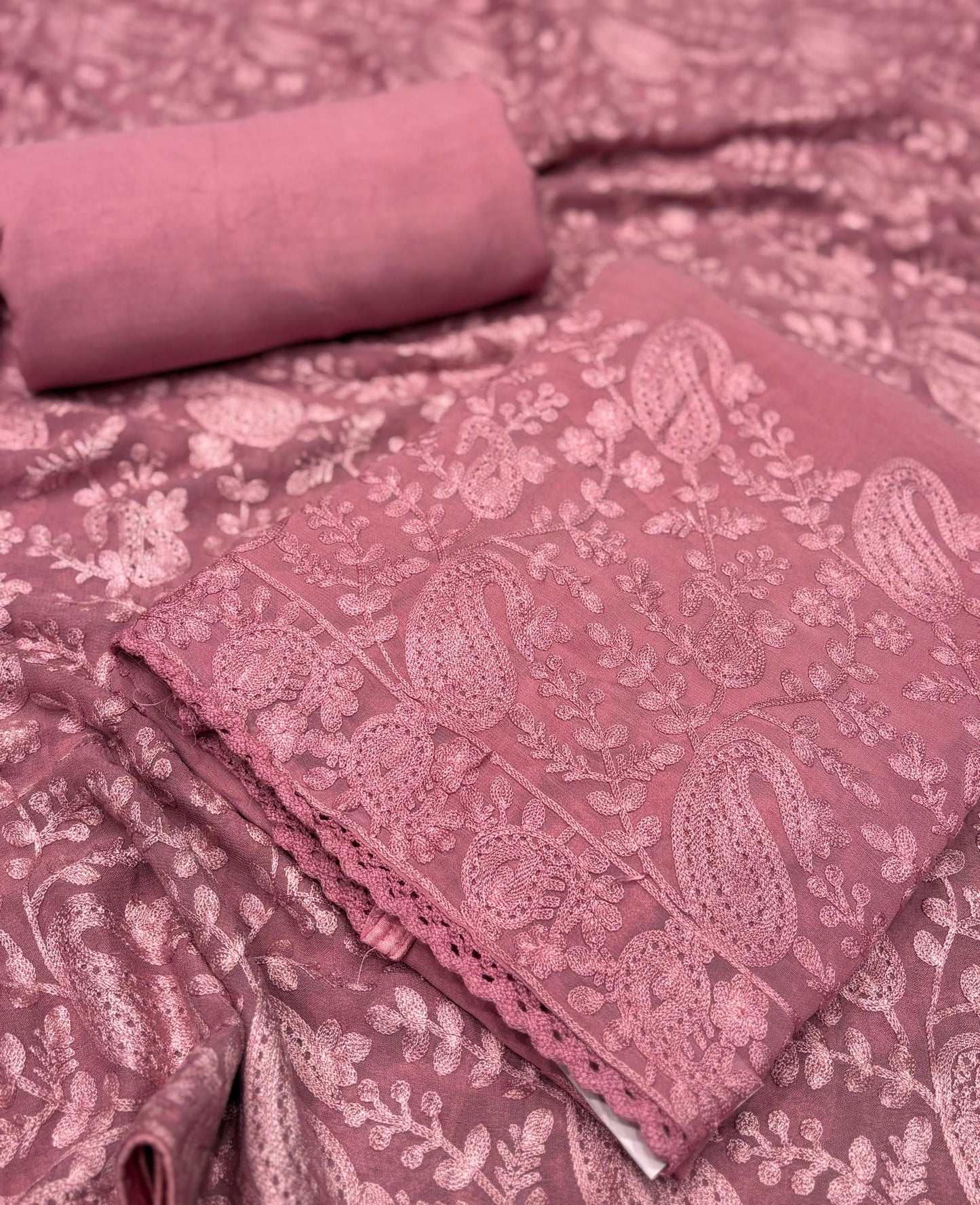 Step into timeless elegance with our unstitched Georgette suit