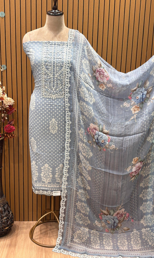 Step into elegance with our unstitched cotton suit