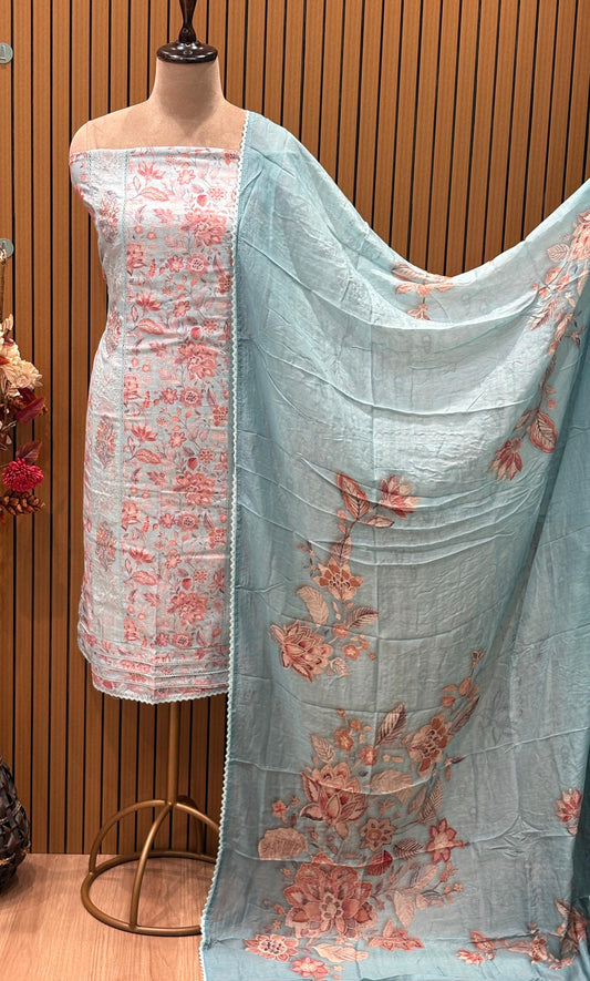 Discover effortless elegance with our unstitched cotton suit