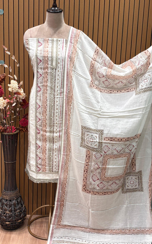 Elevate your ethnic charm with our unstitched cotton suit