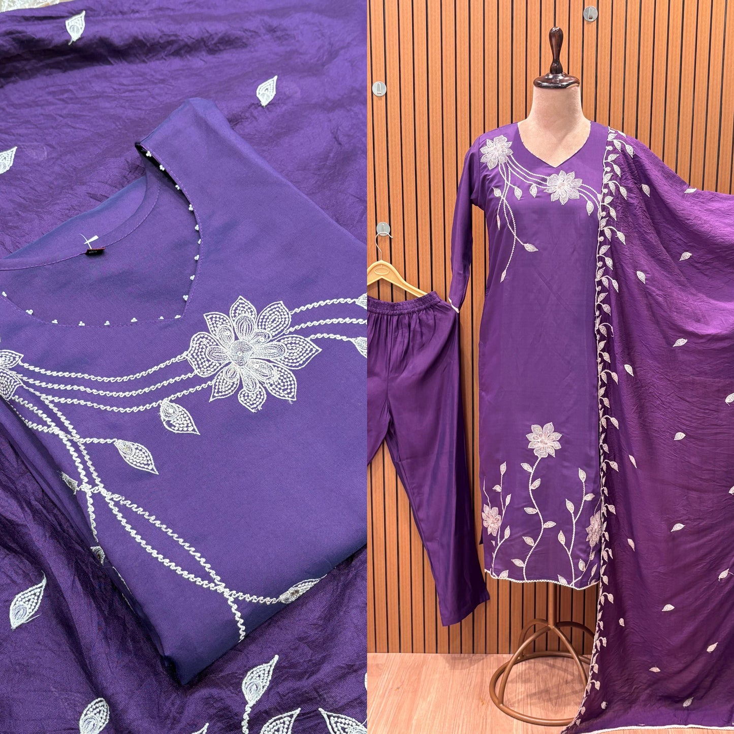 Add charm to your look with this stylish modal cotton kurti set
