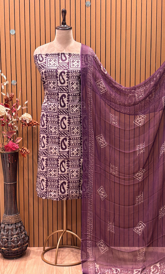 Discover elegance with our unstitched pure cotton suit set