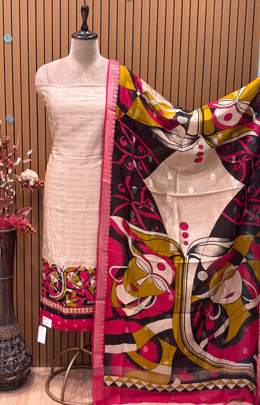 Elevate your ethnic wardrobe with our exquisite unstitched suit