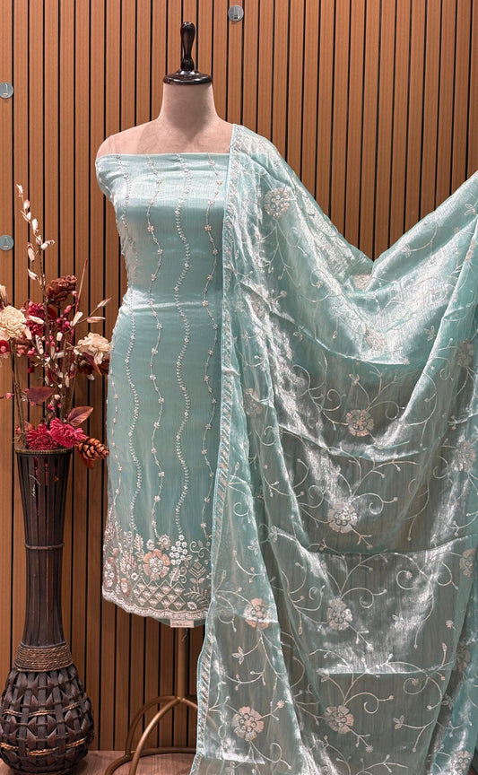 Make a bold fashion statement with our premium unstitched suit