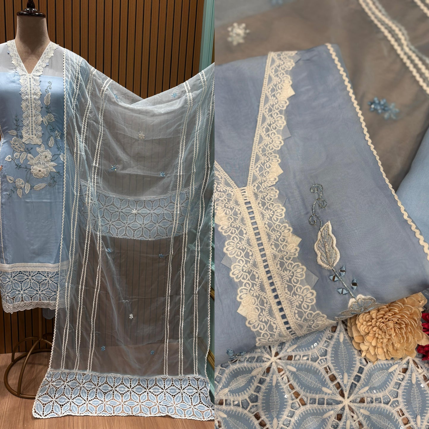 Presenting an elegant unstitched suit set, perfect for graceful day and evening wear