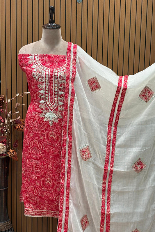 Unveil timeless elegance with our unstitched suit set