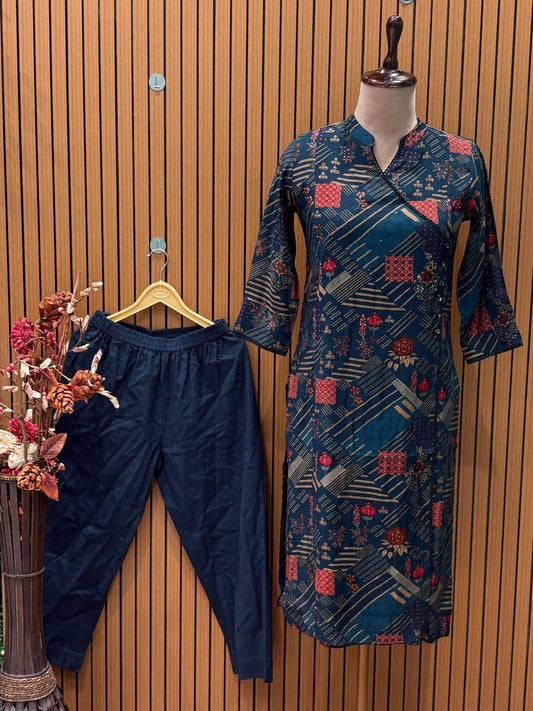 Bring comfort and style together with our elegant printed kurta set