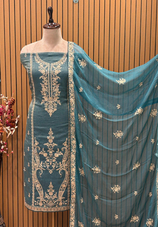 Elevate your ethnic charm with our luxurious unstitched suit set