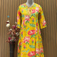 Brighten your festive wardrobe with this vibrant yellow A-line suit