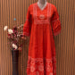 Elegant Anarkali suit with thread-embroidered yoke