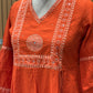 Elegant Anarkali suit with thread-embroidered yoke