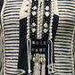 Step into elegance with this black & white printed cord-set