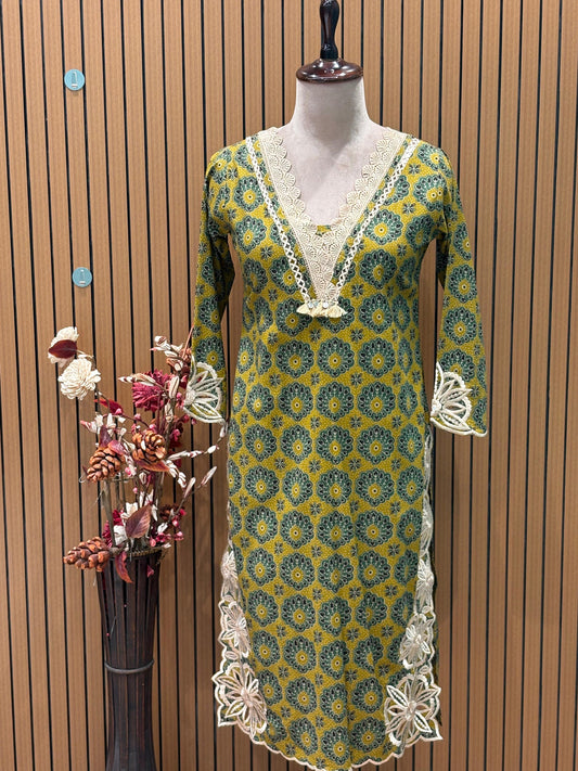 Radiate festive vibes in this mustard cotton suit