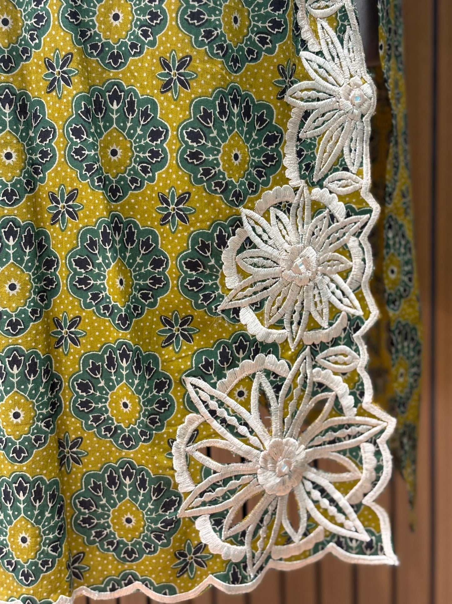 Radiate festive vibes in this mustard cotton suit
