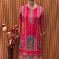 Brighten your wardrobe with this vibrant pink printed kurti