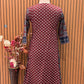 Elevate your everyday style with this maroon A-line cotton kurti set