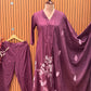 Grace meets simplicity in this wine-hued cotton suit set