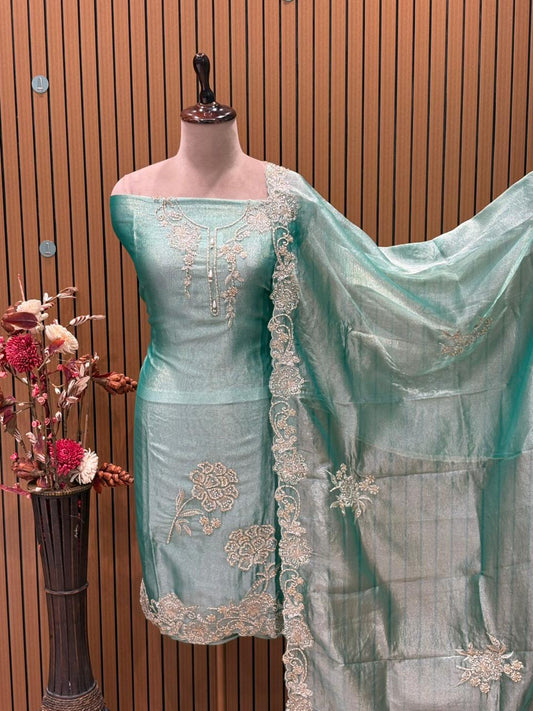 Elevate your ethnic charm with this stunning unstitched suit set