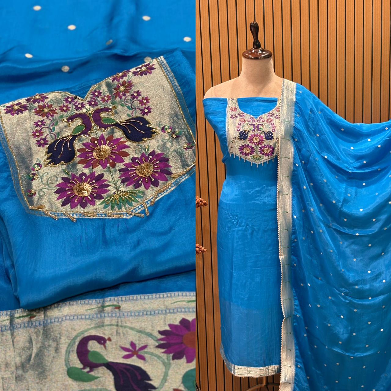 Grace your wardrobe with this luxurious unstitched suit set