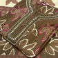 Cotton kurti set in brown & red features leaf prints