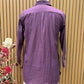 Elegant purple co-ord set features a smart collared shirt