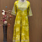 Bright lemon yellow Anarkali suit set is a summer delight
