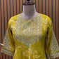 Bright lemon yellow Anarkali suit set is a summer delight