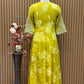Bright lemon yellow Anarkali suit set is a summer delight